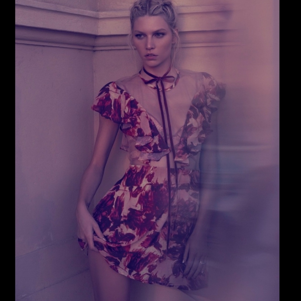 🍋For Love and Lemons Wild Roses Mini Dress